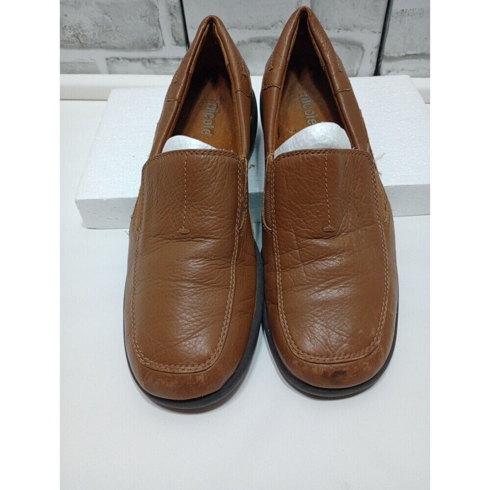 Nicole Natural Tan Leather Loafer Flats Womens - Size 8.5 M